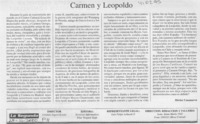 Carmen y Leopoldo  [artículo] Héctor Casanueva