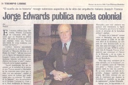 Jorge Edwards publica novela colonial