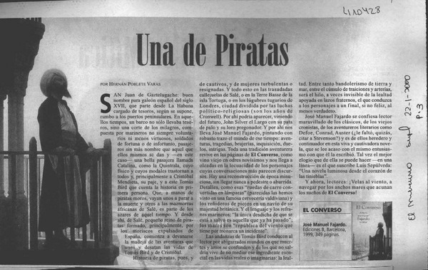 Una de piratas  [artículo] Hernán Poblete Varas