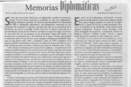 Memorias diplomáticas  [artículo] Hernán Poblete Varas