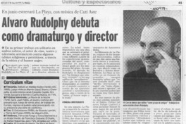 Alvaro Rudolphy debuta como dramaturgo y director