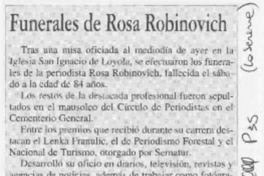 Funerales de Rosa Robinovich  [artículo]