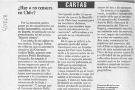 ¿Hay o no censura en Chile?  [artículo] Francisco Rivas Larraín