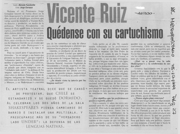 Vicente Ruiz, quédense con su cartuchismo