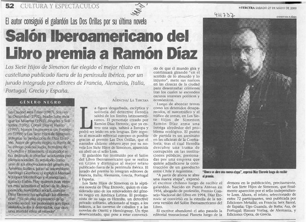 Salón Iberoamericano del Libro premia a Ramón Díaz  [artículo]