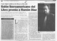Salón Iberoamericano del Libro premia a Ramón Díaz  [artículo]