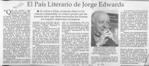 El País literario de Jorge Edwards  [artículo]