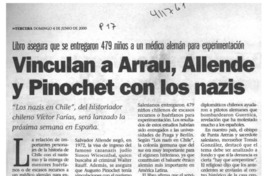 Vinculan a Arrau, Allende y Pinochet con los nazis  [artículo]