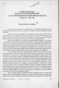 Hacia una filosofía de la autenticidad e identidad social  [artículo] Mauro Tapia y Alvarez