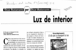 Luz de interior  [artículo] Oscar Bustamante
