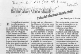 Román Calvo y Alberto Edwards  [artículo] Juan Ignacio Iturria