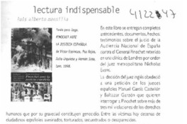 Lectura indispensable  [artículo] Luis Alberto Mansilla