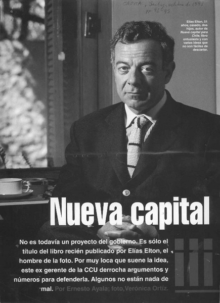 Nueva capital para Chile ¿Cómo?  [artículo] Ernesto Ayala