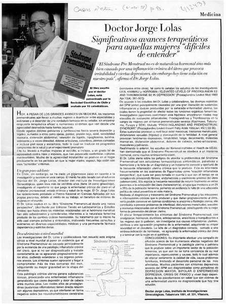 Doctor Jorge Lolas  [artículo]