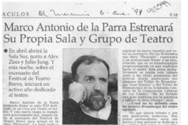 Marco Antonio de la Parra estrenará su pripia sala y grupo de teatro  [artículo]