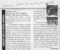 Pinochet ante la justicia española  [artículo] Luis Moulian Emparanza