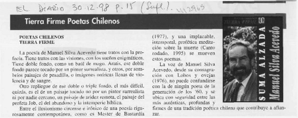 Poetas chilenos tierra firme  [artículo]