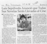 Luis Sepúlveda anunció que todas sus novelas serán llevadas al cine  [artículo]
