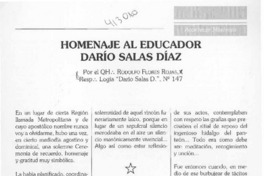 Homenaje al educador Darío Salas Díaz  [artículo] Rodolfo Flores Rojas