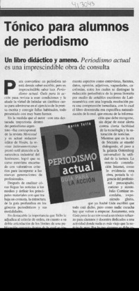 Tónico para alumnos de periodismo  [artículo] Alberto Mario Perrone