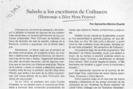 Saludo a los escritores de Coihueco  [artículo] Galvarino Merino Duarte