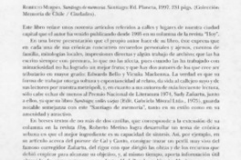 Santiago de memoria  [artículo] Sergio Martínez Baeza