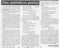 Dos auténticos poetas  [artículo] Jaime Valdivieso