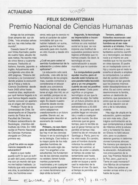 Premio Nacional de Ciencias humanas  [artículo] M. Ignacia Mardones Domínguez