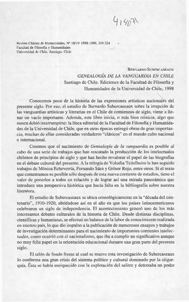 Genealogía de la vanguardia en Chile