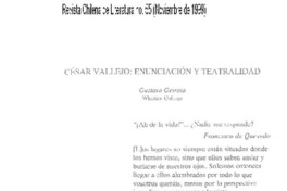 César Vallejo, enunciación y teatralidad