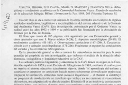 Bilingüismo y rendimiento académico en la comunidad autónoma vasca  [artículo]