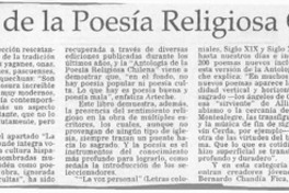 Antología de la poesía religiosa chilena  [artículo]
