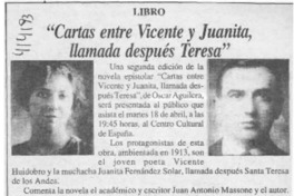 "Cartas entre Vicente y Juanita, llamada después Teresa"  [artículo]