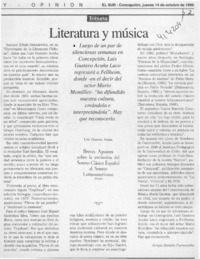 Literatura y música  [artículo] Sergio Ramón Fuentealba