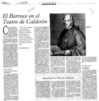 El Barroco en el teatro de Calderón  [artículo] Fernando Cuadra
