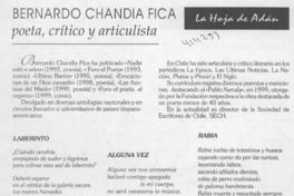 Bernardo Chandía Fica poeta, crítico y articulista  [artículo]