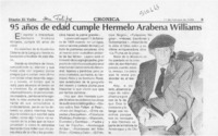 95 años de edad cumple Hermelo Arabena Williams  [artículo]