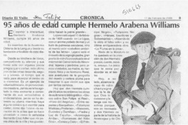 95 años de edad cumple Hermelo Arabena Williams  [artículo]