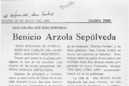 Benicio Arzola Sepúlveda  [artículo] Víctor Manríquez Abarzúa