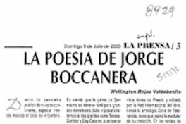 La poesía de Jorge Boccanera  [artículo] Wellignton Rojas Valdebenito