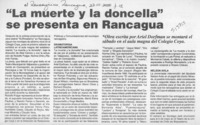 "La Muerte y la doncella" se presenta en Rancagua  [artículo]