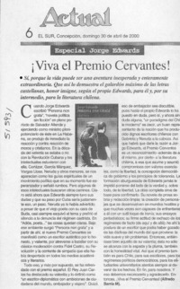 Viva el Premio Cervantes  [artículo] Alfredo Barría M.