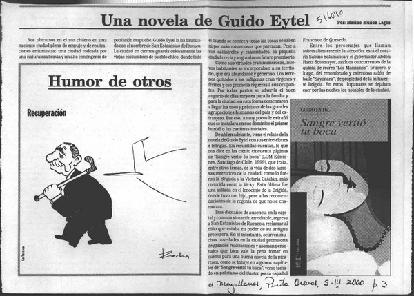 Una Novela de Guido Eytel  [artículo] Marino Muñoz Lagos