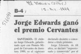 Jorge Edwards ganó el Premio Cervantes  [artículo]