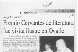 Premio Cervantes de literatura fue visita ilustre en Ovalle  [artículo]