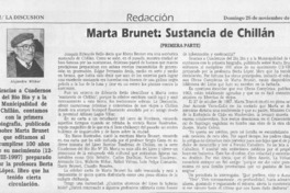 Marta Brunet, sustancia de Chillán  [artículo] Alejandro Witcker