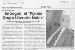 Entregan el "Premio Grupo Literario Ñuble"  [artículo]
