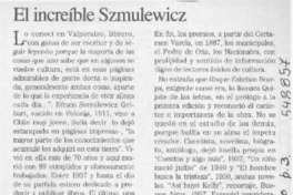 El increíble Szmulewicz  [artículo] R. G. G.