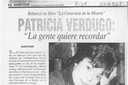 Patricia Verdugo, "la gente quiere recordar"  [artículo]