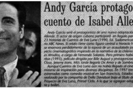 Andy García protagonizará cuento de Isabel Allende